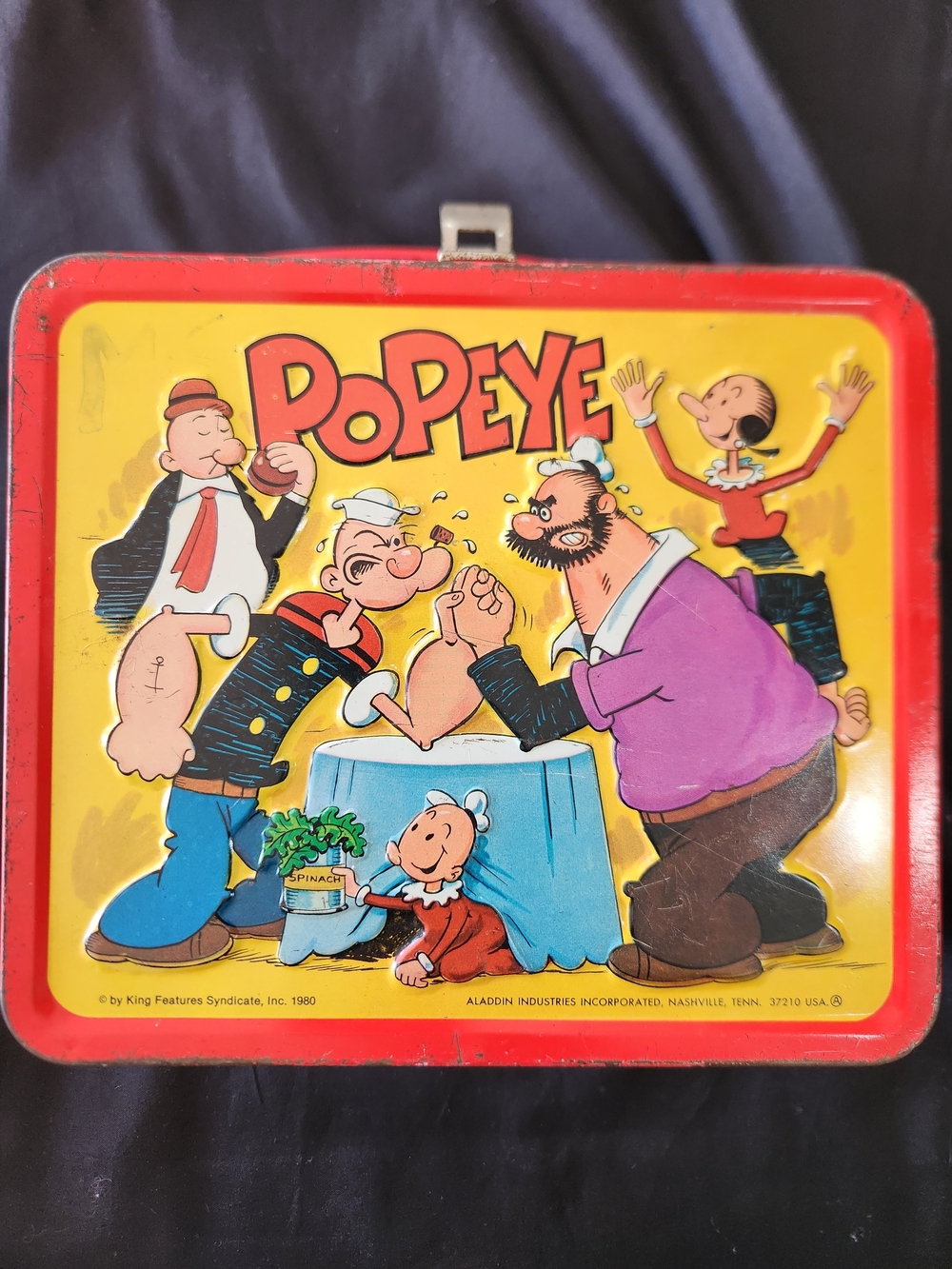 Popeye 1980 Aladdin Metal Lunchbox Vintage